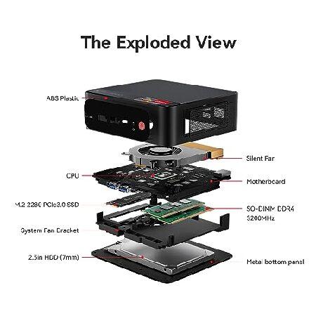 Beelink SER5 Mini PC,AMD Ryzen 7 5700U(8C/16T,up to 4.3 GHz),Mini