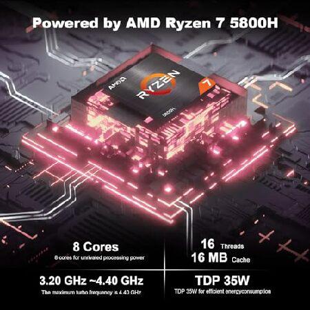 GEEKOM Mini PC, AMD Ryzen 7 5800H, Radeon Vega 8 Graphics