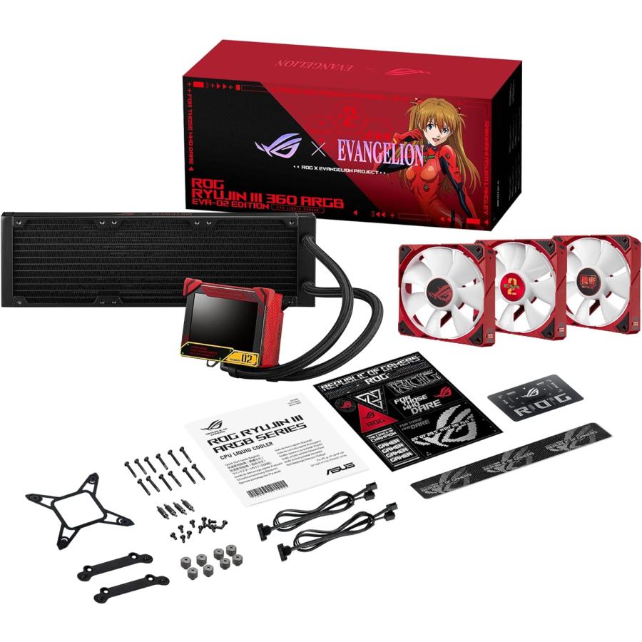 ASUS ROG Ryujin III 360 ARGB EVA-02 Edition オールインワン 液体CPUクーラー 360mmラジエーター付き Asetek 第8世代ポンプ 磁気120mm ARGBファン 3倍(デイジ｜wolrd｜13