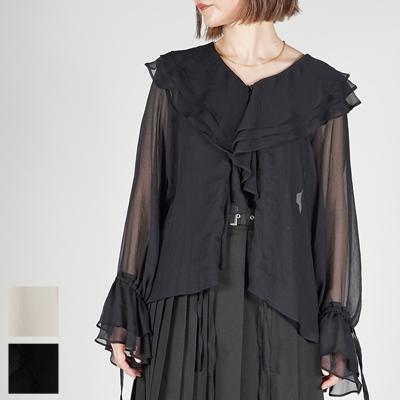 NOUNLESS（ナウンレス） AIRY RUFFLE OVER BLOUSE エアリーラッフル 