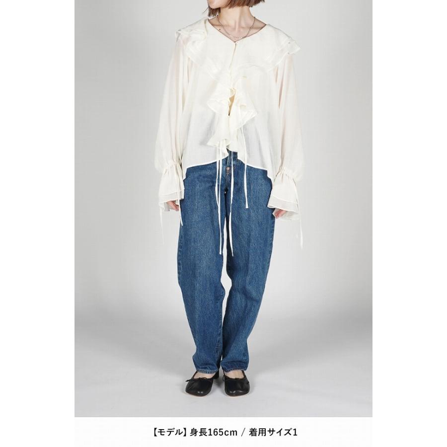 NOUNLESS（ナウンレス） AIRY RUFFLE OVER BLOUSE エアリーラッフル 