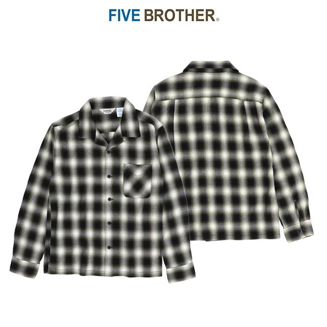 ファイブブラザー FIVE BROTHER ライトフランネルワンアップシャツ LIGHT FLANNEL L/S ONE-UP SHIRT 152001 オープンカラー 長袖開襟シャツ｜womanremix｜07