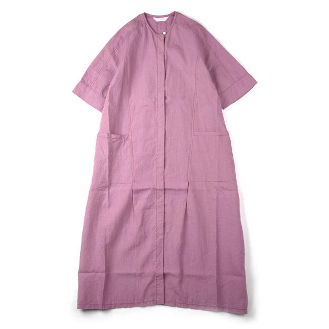 Homspun ホームスパン リネンバイオノーカラー比翼ワンピース 1617 1617 Rish 通販 Yahoo ショッピング