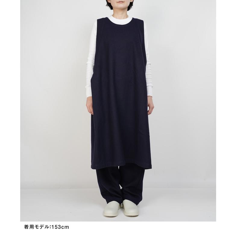 【美品】ホームスパン homspun ノースリーブワンピース ライトパープル homspun（ホームスパン） パウダーフラノ ノースリーブワンピース 1629