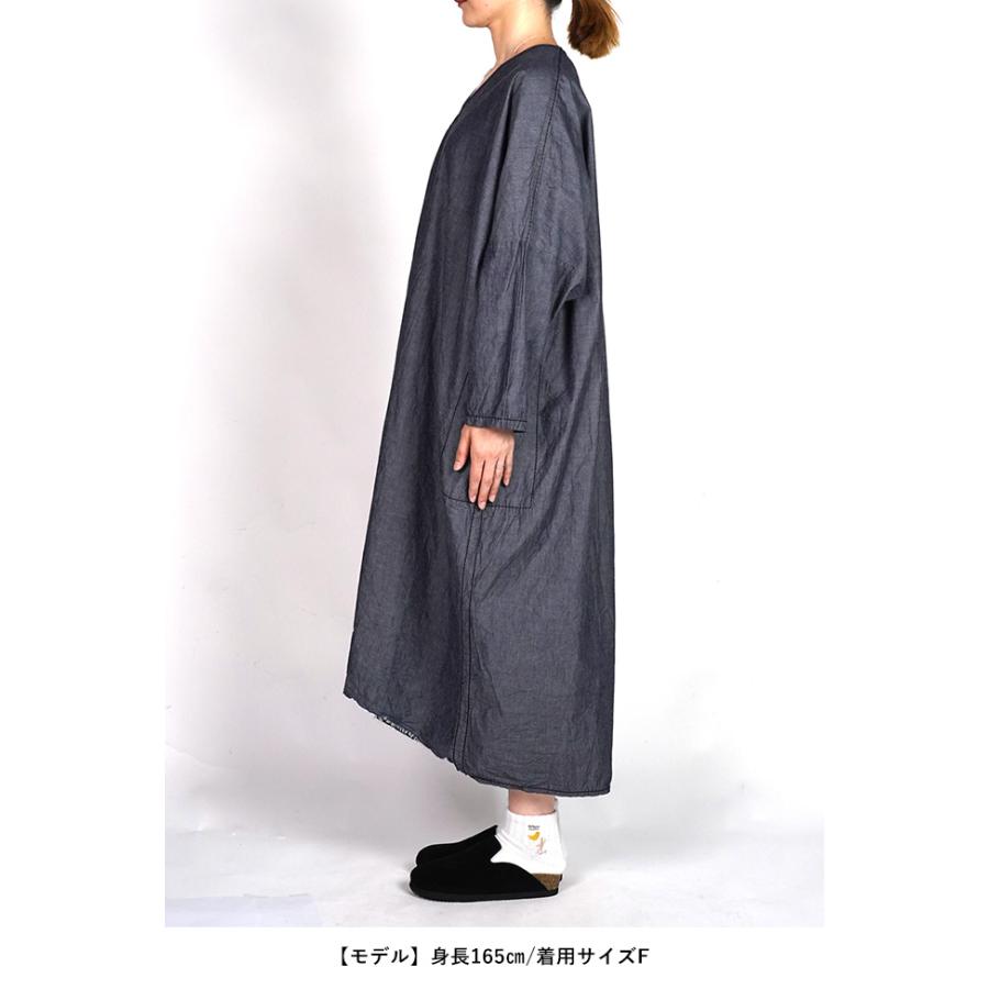 【美品】ホームスパン homspun ノースリーブワンピース ライトパープル homspun（ホームスパン） ライトオンスシャンブレー プルオーバ