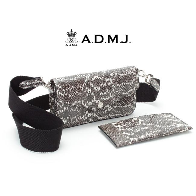 (ポイント10倍) ADMJ エーディーエムジェイ SNAKELEATHER　CLUTCH SHOULDERBAG with SLIM WALLET スネークレザー スリムウォレット付　22SS01011の画像