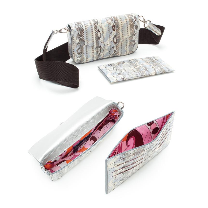 (ポイント10倍) ADMJ エーディーエムジェイ SNAKELEATHER　CLUTCH SHOULDERBAG with SLIM WALLET スネークレザー スリムウォレット付　22SS01011の画像