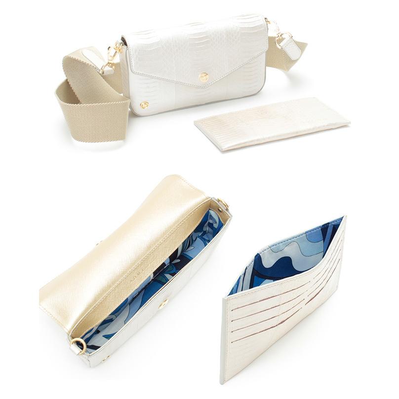 (ポイント10倍) ADMJ エーディーエムジェイ SNAKELEATHER　CLUTCH SHOULDERBAG with SLIM WALLET スネークレザー スリムウォレット付　22SS01011の画像