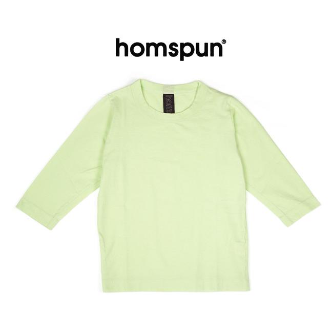 homspun（ホームスパン） 天竺七分袖Tシャツ ライム 6450 : rish