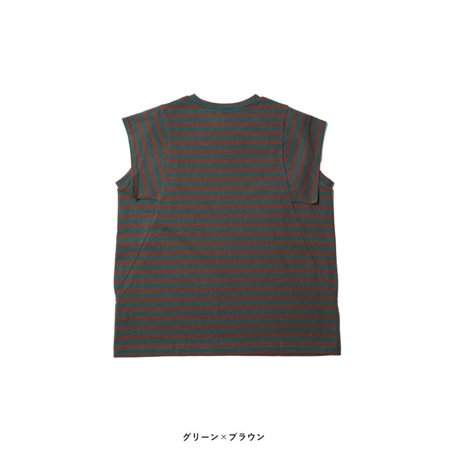 homspun（ホームスパン） 20/1 ボーダー 天竺 ノースリーブプル