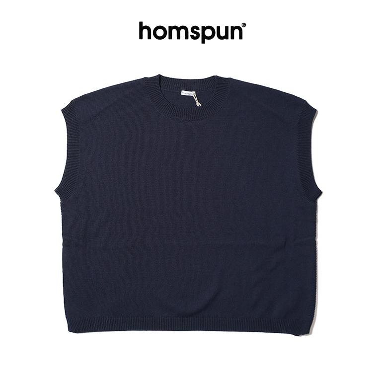 homspun ロングベスト homspun（ホームスパン） コットンコードベスト ニットベスト 7912A