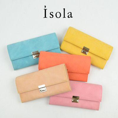 アイソラ Isola ギャルソンウォレット ホワイトワックス束入れ三段錠