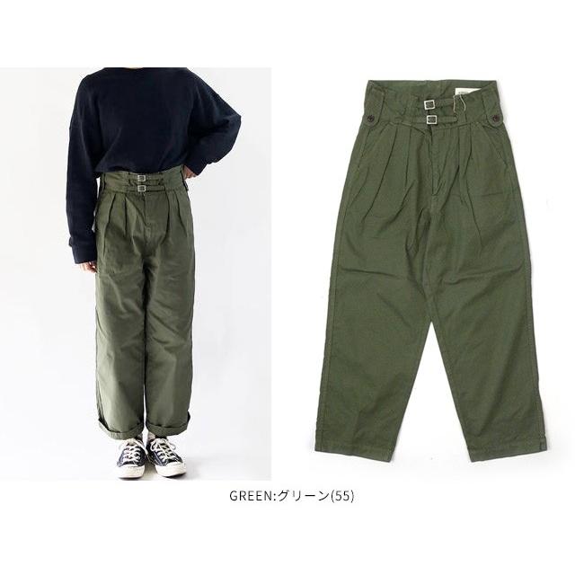 HARVESTY ミリタリーグリーン ワイドパンツ サイズ0 HARVESTY ハーベスティ ベルテッドミリタリーパンツ A11903 レディース