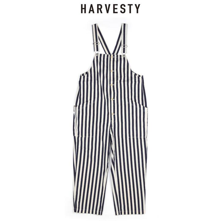 値下げ⤵︎HARVESTY ハーベスティストライプオーバーオール／サイズ① HARVESTY（ハーベスティ） STRIPES OVERALLS（ストライプ