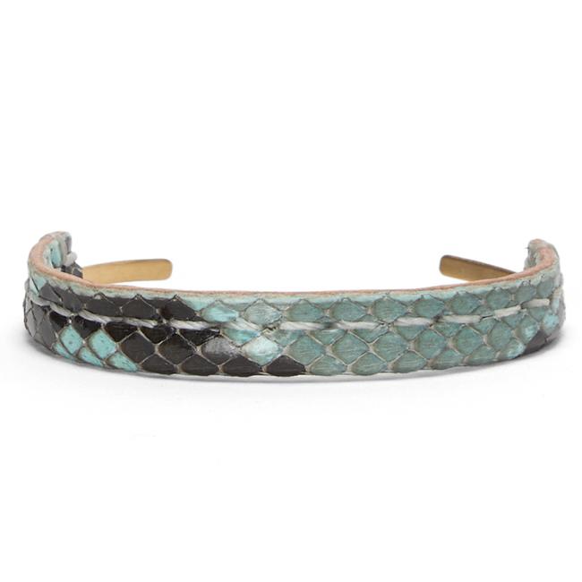 hender scheme レザーバングル ブレスレット シルバー パイソン Hender Scheme (エンダースキーマ) python silver bangle S / パイソン