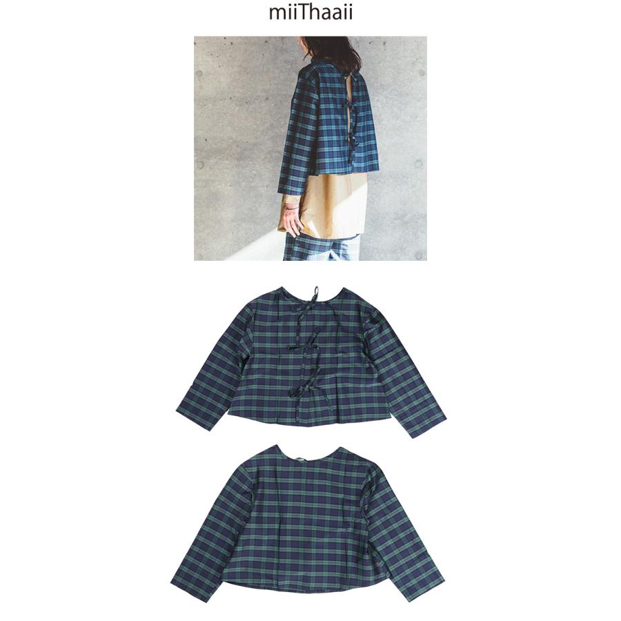 miiThaaii ミーターイー ディプティ タイ付きブラウス TARTAN CHECK