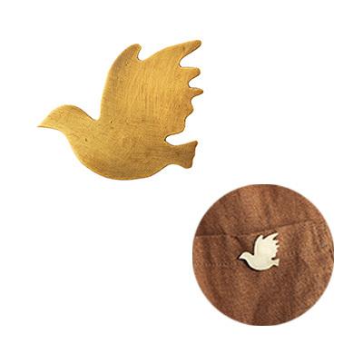 fog linen work（フォグリネンワーク） BIRD BRASS BROOCH THRUSH