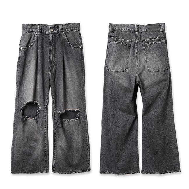 JieDa JieDa(ジエダ) DAMAGE ONE TUCK WIDE STRAIGHT DENIM JieDa JieDa(ジエダ) DAMAGE ONE TUCK WIDE STRAIGHT DENIM
