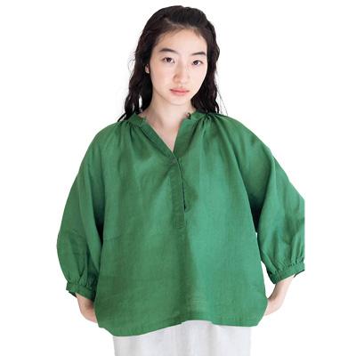 fog linen work フォグリネンワーク LYNA TOP VERT ECOSSAIS リナ 