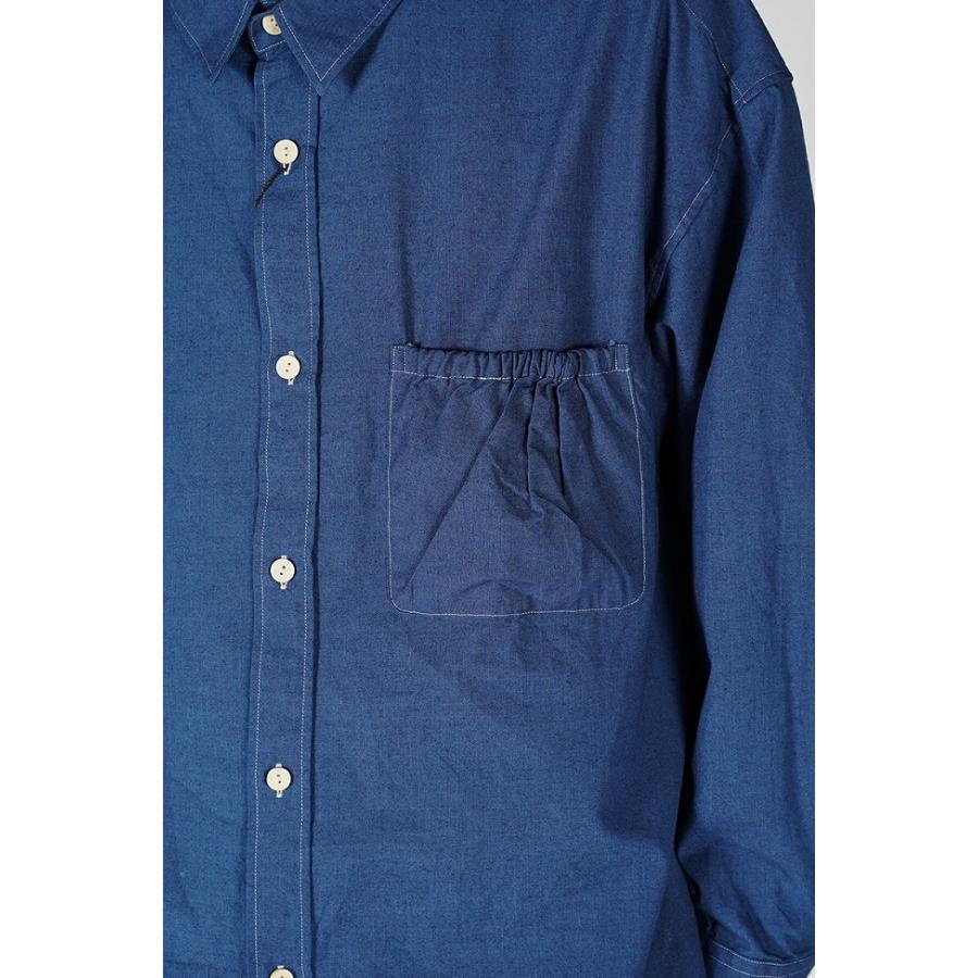 refomed refomed(リフォメッド) WRIST PATCH WIDE SHIRT CHAMBRAY 