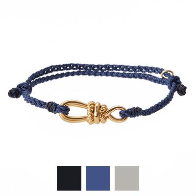 XOLO XOLO(ショロ) Twisted Rope Link Silk Code Bracelet -Gold