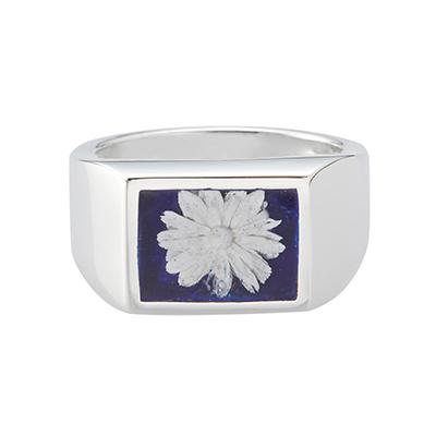 XOLO XOLO(ショロ) Signet Ring with Deep Blue Flower シグネット