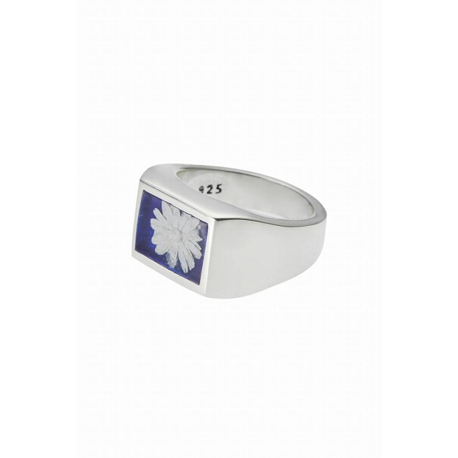XOLO XOLO(ショロ) Signet Ring with Deep Blue Flower シグネット
