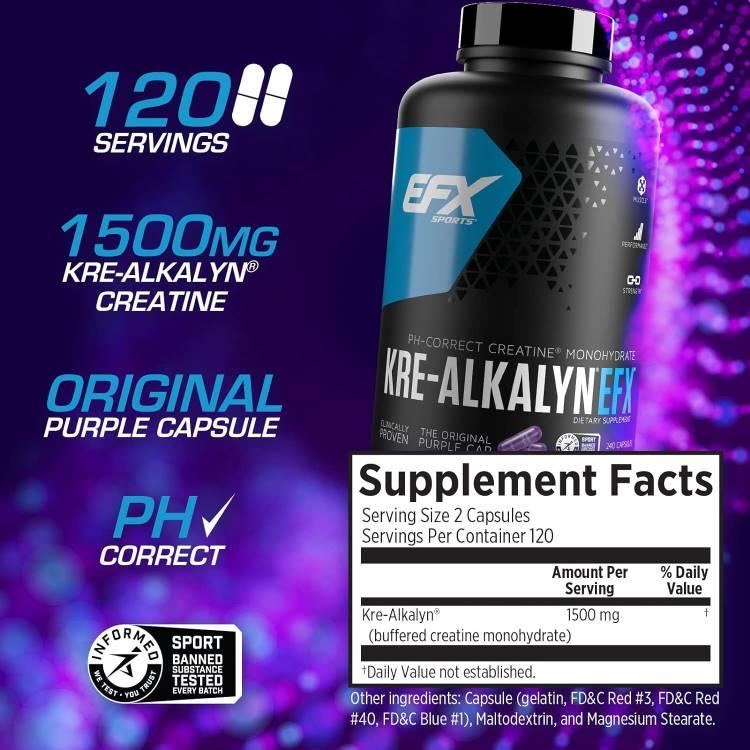 EFXスポーツ クレアルカリン EFX 240粒 カプセル EFX Sports KRE ALKALYN EFX CAPSULES サプリメント クレアチン モノハイドレート｜womensfitness｜03