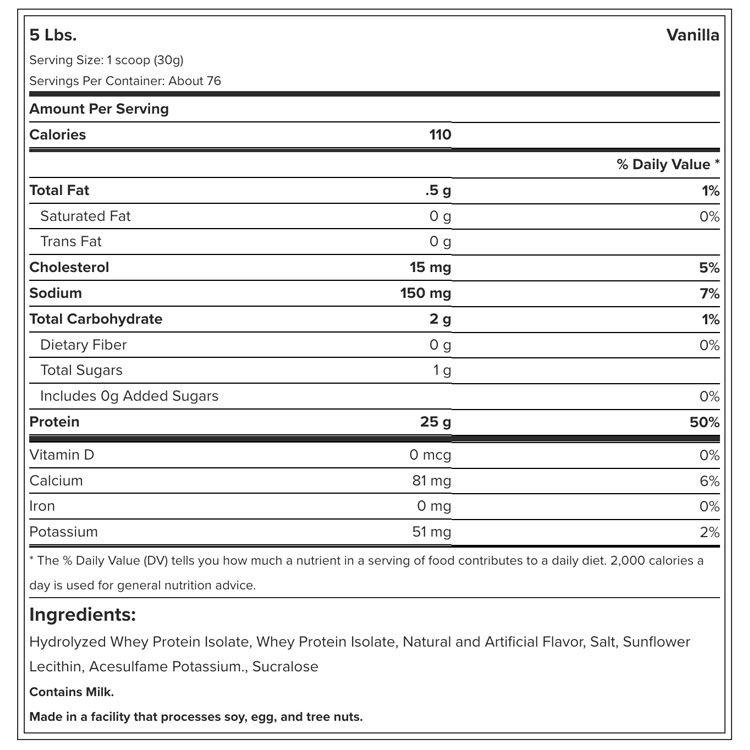 ボディビルディングドットコム シグネチャー 100% ホエイ アイソレート バニラウエハース 2.27kg BODYBUILDING.COM SIGNATURE 100% WHEY ISOLATE｜womensfitness｜04