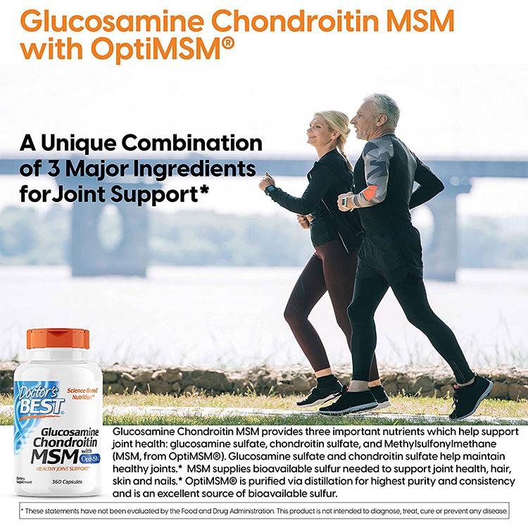 ドクターズベスト グルコサミン コンドロイチン MSM 360粒 サプリメント カプセル Doctor's BEST Glucosamine Chondroitin [お得サイズ]｜womensfitness｜04