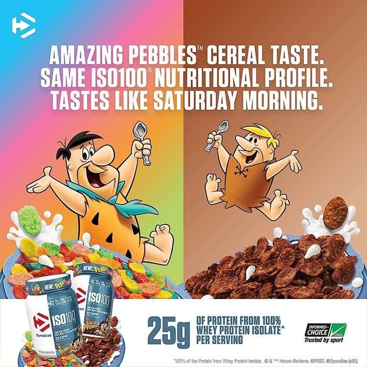 ダイマタイズ ISO 100 ホエイプロテインアイソレート フルーティペブルズ 46回分 1.4kg (3LB) Dymatize ISO100 Whey Protein Isolate Fruity Pebbles