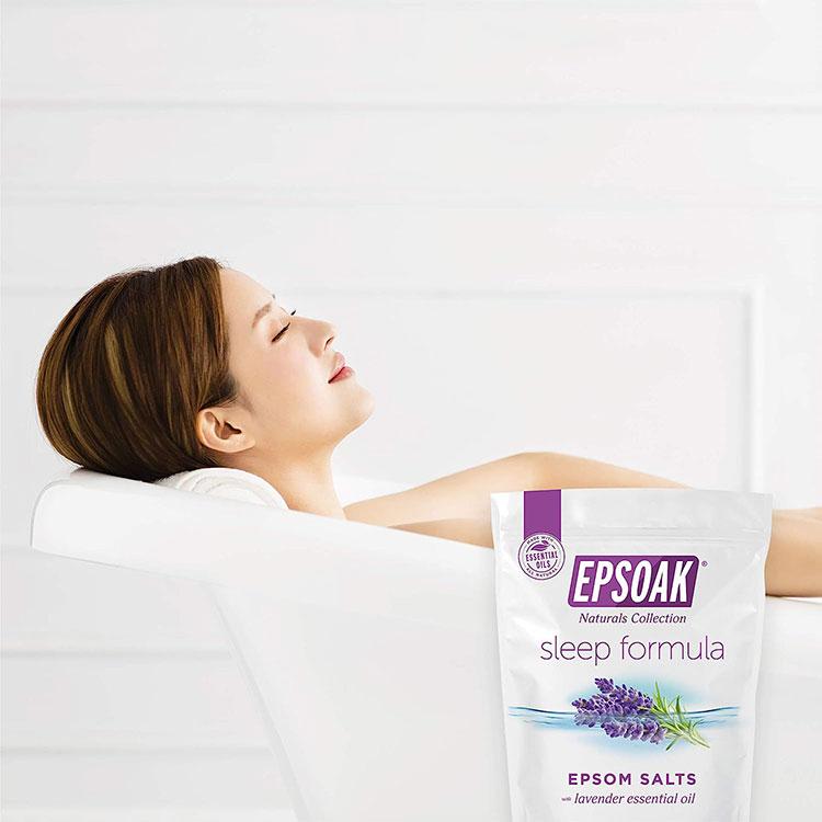 エプソーク スリープフォーミュラ エプソムソルト バスソルト ラベンダー 907g (2LB) EPSOAK Sleep Formula Epsom Salt Bath Salt 硫酸マグネシウム｜womensfitness｜07