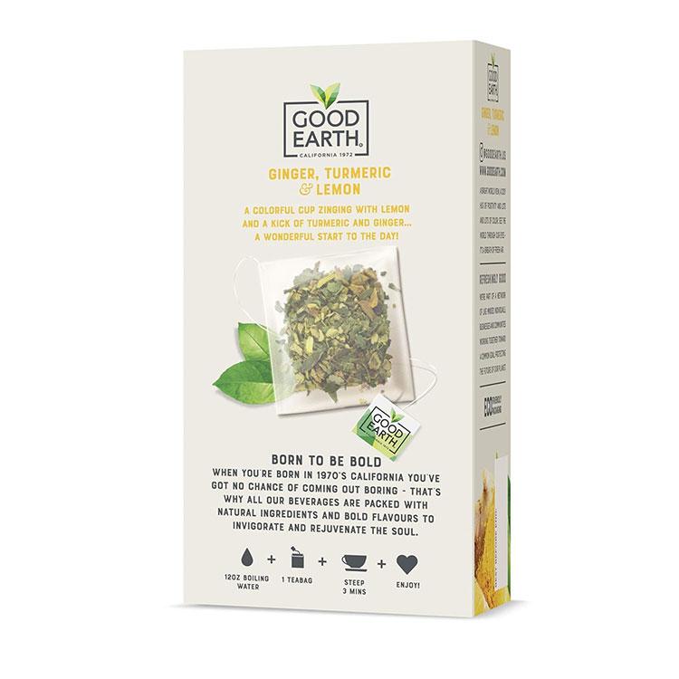 グッド アース ティーズ ジンジャー・ターメリック&レモン ハーバルティー 15包 42g (1.48oz) GOOD EARTH TEAS Ginger, Turmeric & Lemon Herbal Tea｜womensfitness｜05