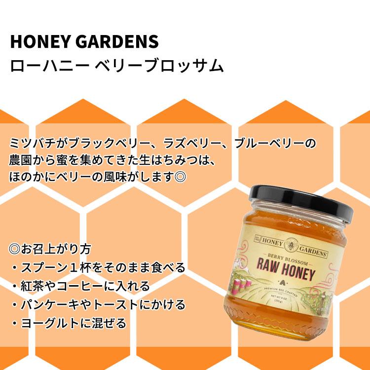 ハニーガーデンズ ローハニー ベリーブロッサム 255g (9oz) HONEY GARDENS Raw Honey Berry Blossom はちみつ 生はちみつ ミツロウ プロポリス｜womensfitness｜02