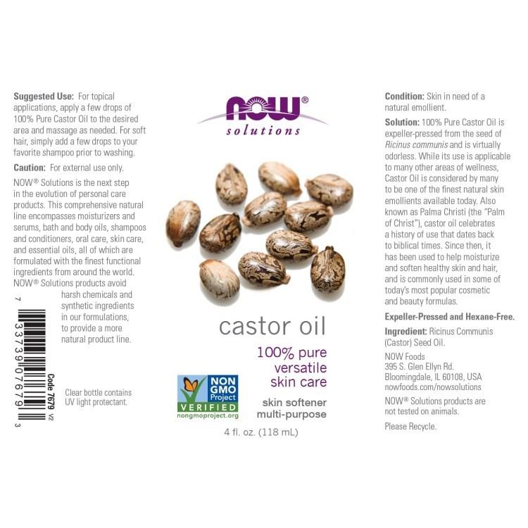 ナウフーズ キャスターオイル 118ml(4floz) Now Foods CASTOR OIL キャリアオイル 精油 エッセンシャルオイル｜womensfitness｜04