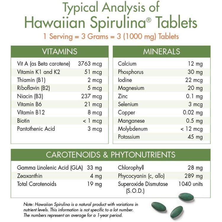 ニュートレックスハワイ ハワイアン スピルリナ 1000mg 180粒 NUTREX HAWAII Hawaiian Spirulina