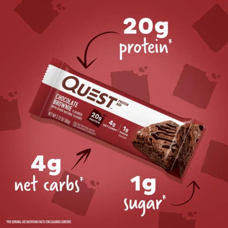 クエスト ニュートリション プロテインバー チョコレートブラウニー 12個入り 各60g Quest Nutrition Protein Bars Chocolate Brownie｜womensfitness｜02