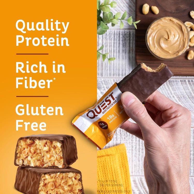 クエストニュートリション ヒーロープロテインバー チョコレートピーナッツバター 12本 各54g (1.90oz) Quest Nutrition HERO PROTEIN BAR｜womensfitness｜09