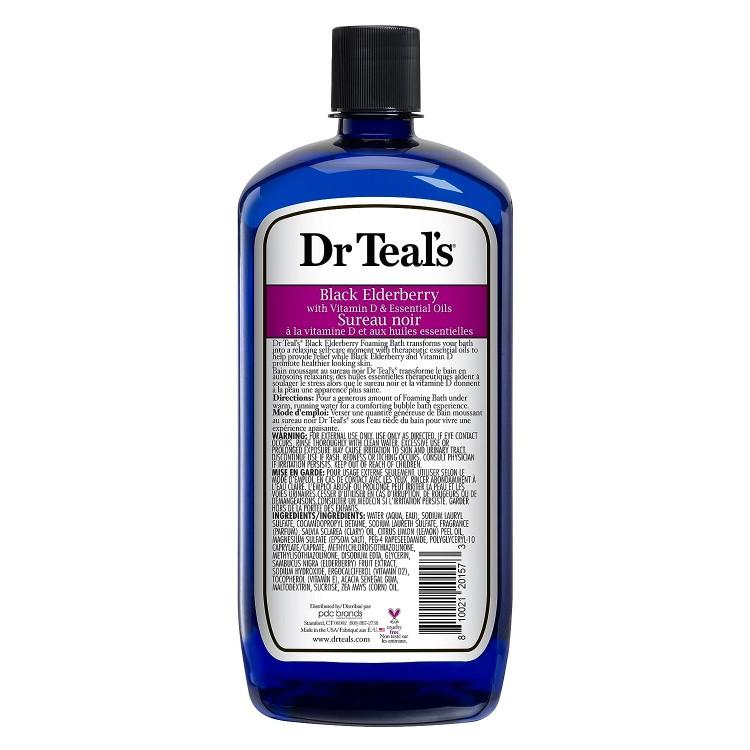 ドクターティールズ 泡風呂 バブルバス エルダーベリー フォーミングバス 1000ml (34floz) Dr Teal's Elderberry Foaming Bath 保湿 入浴剤 乾燥 潤い｜womensfitness｜05