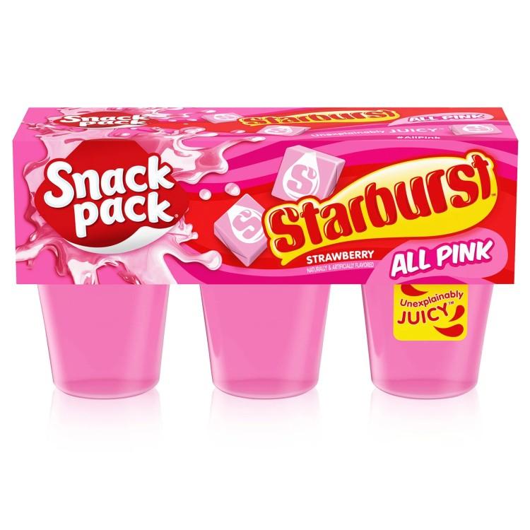 スナックパック ピンク スターバースト フレーバー ジューシージェルカップ 92g 6個入り Snack Pack Pink STARBUR ...