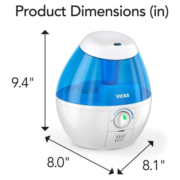 超音波式加湿器 寝室 / 子ども部屋向け 1.89L（0.5gal） ブルー Vicks