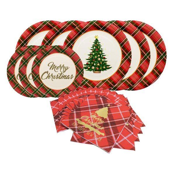 クリスマス 紙皿 使い捨て食器セット 人分 チェック柄 紙皿 ナプキン 飾り付け おしゃれ Zy Women S Fitness 通販 Yahoo ショッピング