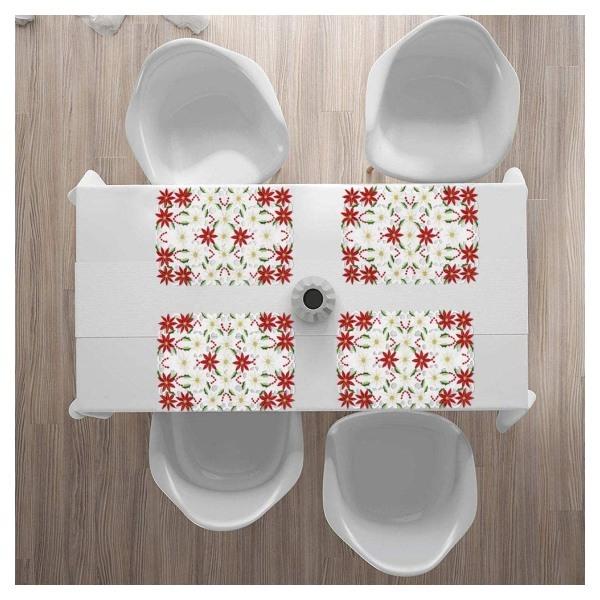 ランチョンマット 6枚セット 約28×44cm クリスマス 刺繍 レースマット