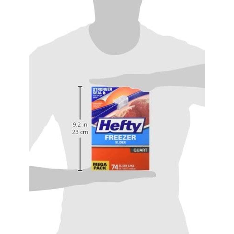 Hefty Slider Freezer Bags, Quart, 74 Count 