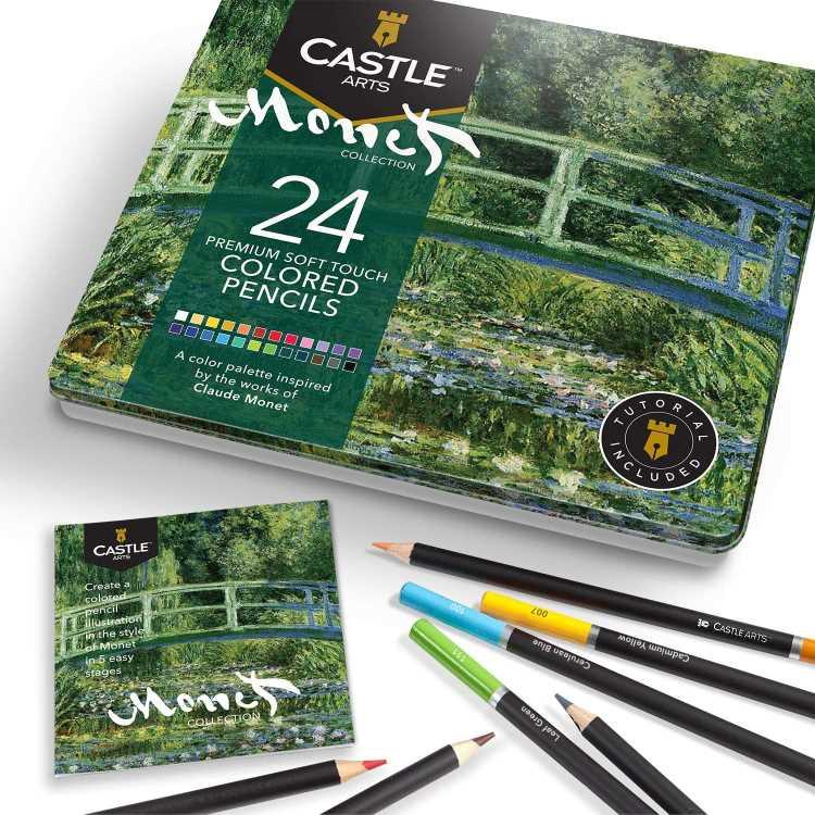 キャッスルアートサプライ 24 色鉛筆セット モネ Castle Arts Themed