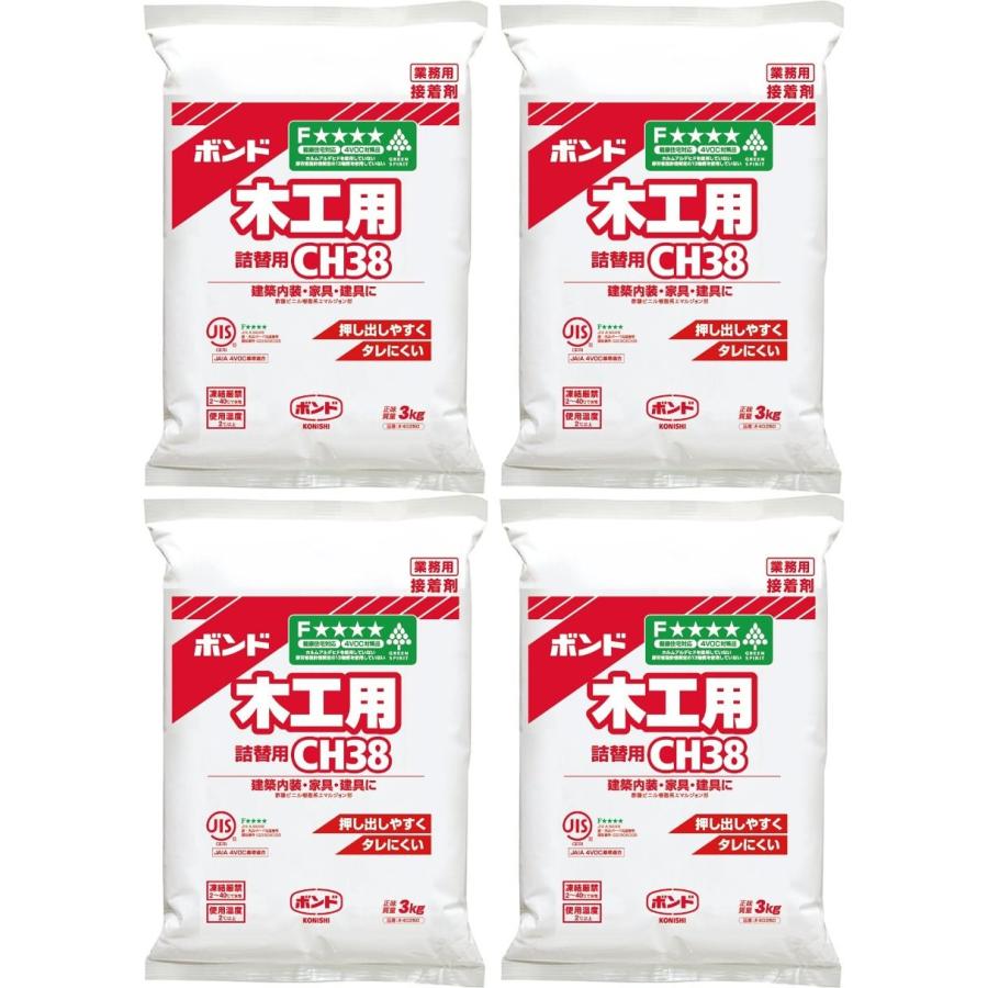 ボンド/コニシ ボンド 木工用接着剤 CH38 ポリ袋 3kg×4個 #40250