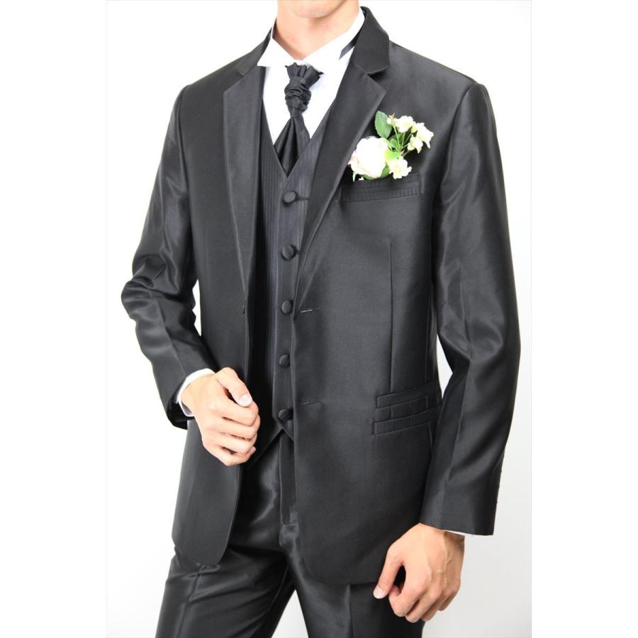 最終処分】タキシード 4点セット 黒 ブラック 結婚式 海外 披露宴 