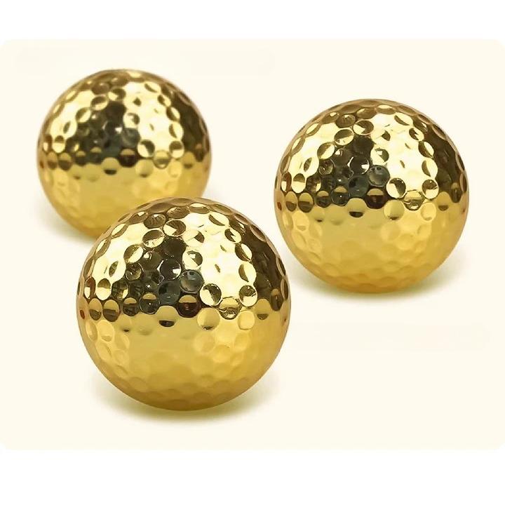 ゴルフボール 6個セット ゴールド 金 お洒落 練習用 観賞用