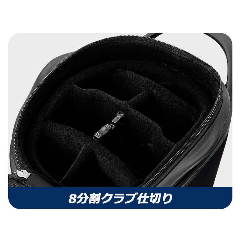 ゴルフキャディバッグ キャスター付き PGM ゴルフバッグ 8分割口枠