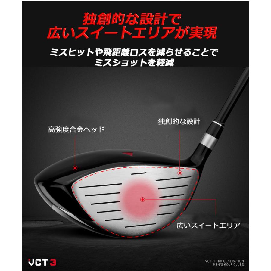 ゴルフクラブセット 3本 ウッドヘッド ゴルフクラブ ドライバー クラブヘッド 1ウッド メンズ スポーツ